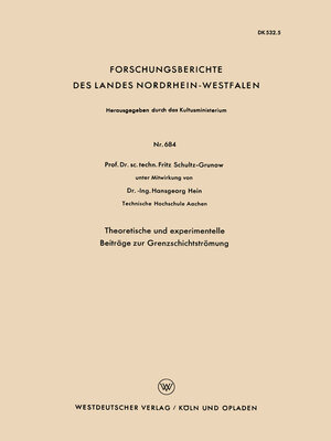 cover image of Theoretische und experimentelle Beiträge zur Grenzschichtströmung